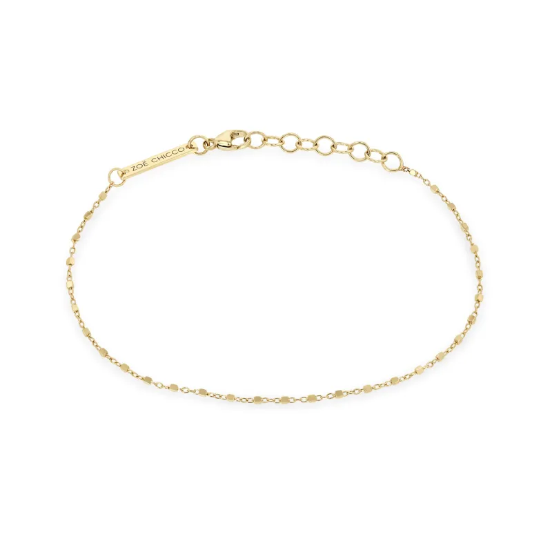 14k Gold Square Bead Chain Bracelet sold by Zoe Chicco