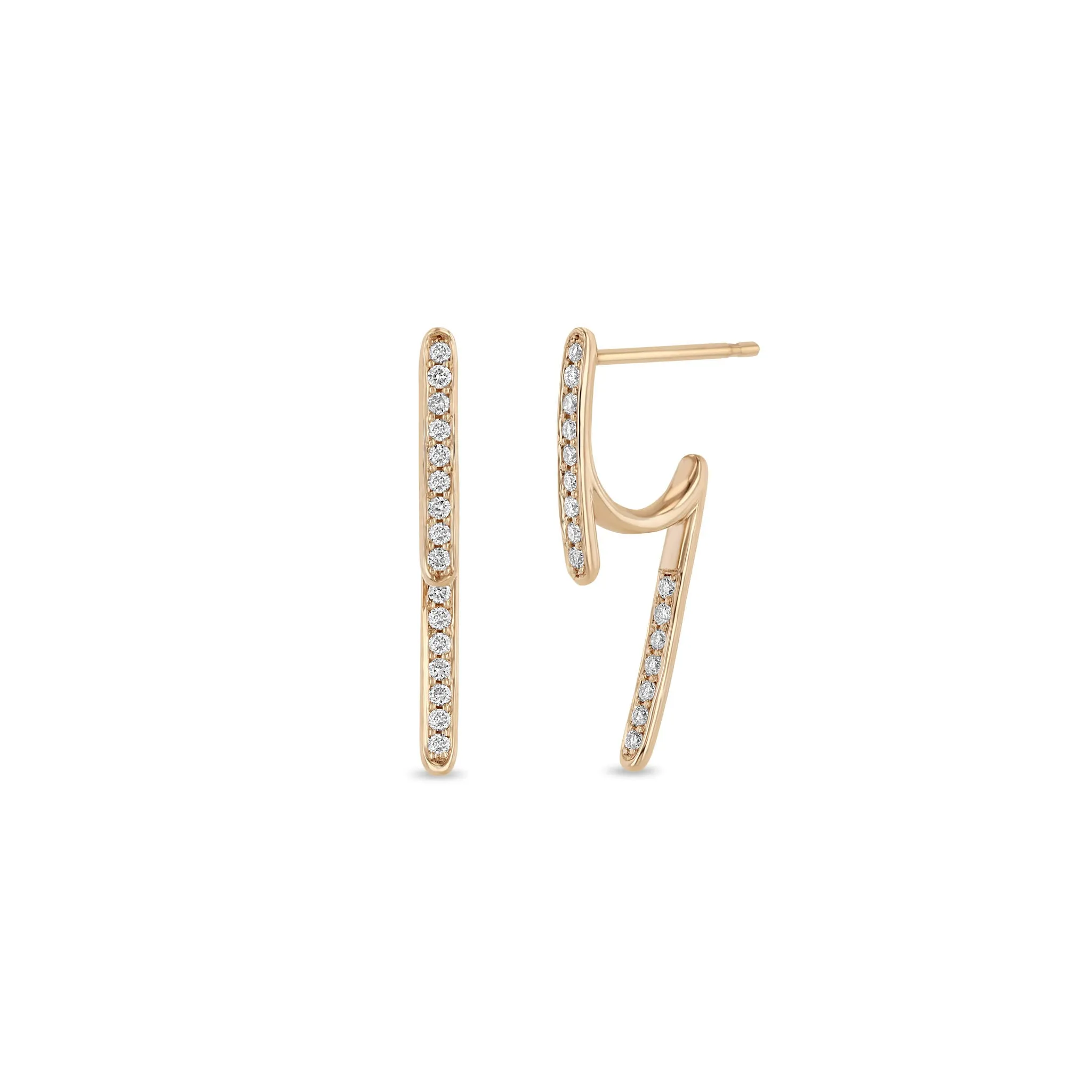 14k Pavé Diamond Talon Earrings sold by Zoe Chicco product image thumbnail 5