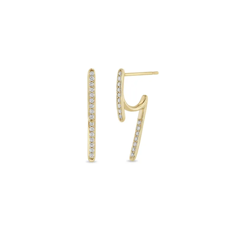 14k Pavé Diamond Talon Earrings sold by Zoe Chicco