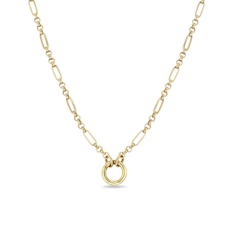 14k Medium Paperclip Rolo Chain Round Enhancer Necklace sold by Zoe Chicco