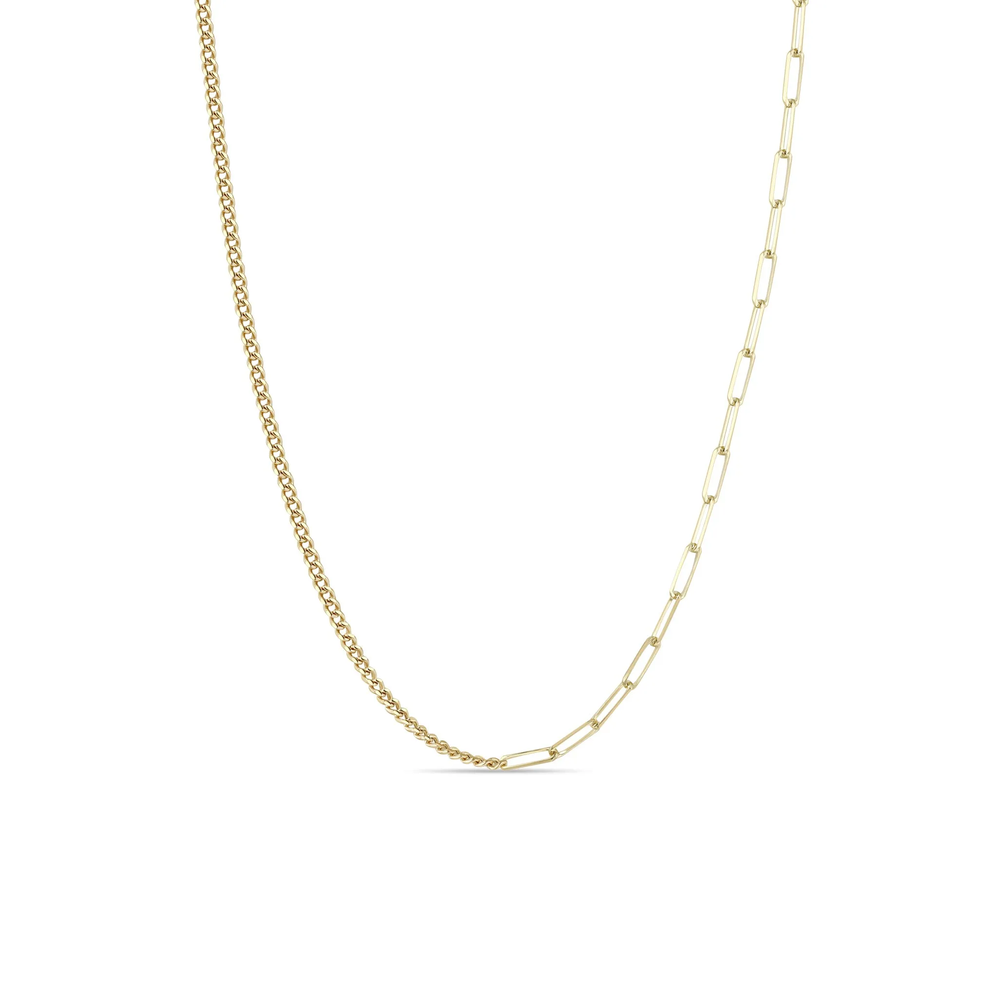 14k Mixed XS Curb & Small Paperclip Chain Necklace sold by Zoe Chicco