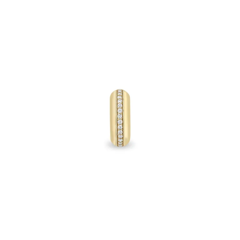 14k Pavé Diamond Line Half Round Slide Bead Charm made by Zoe Chicco