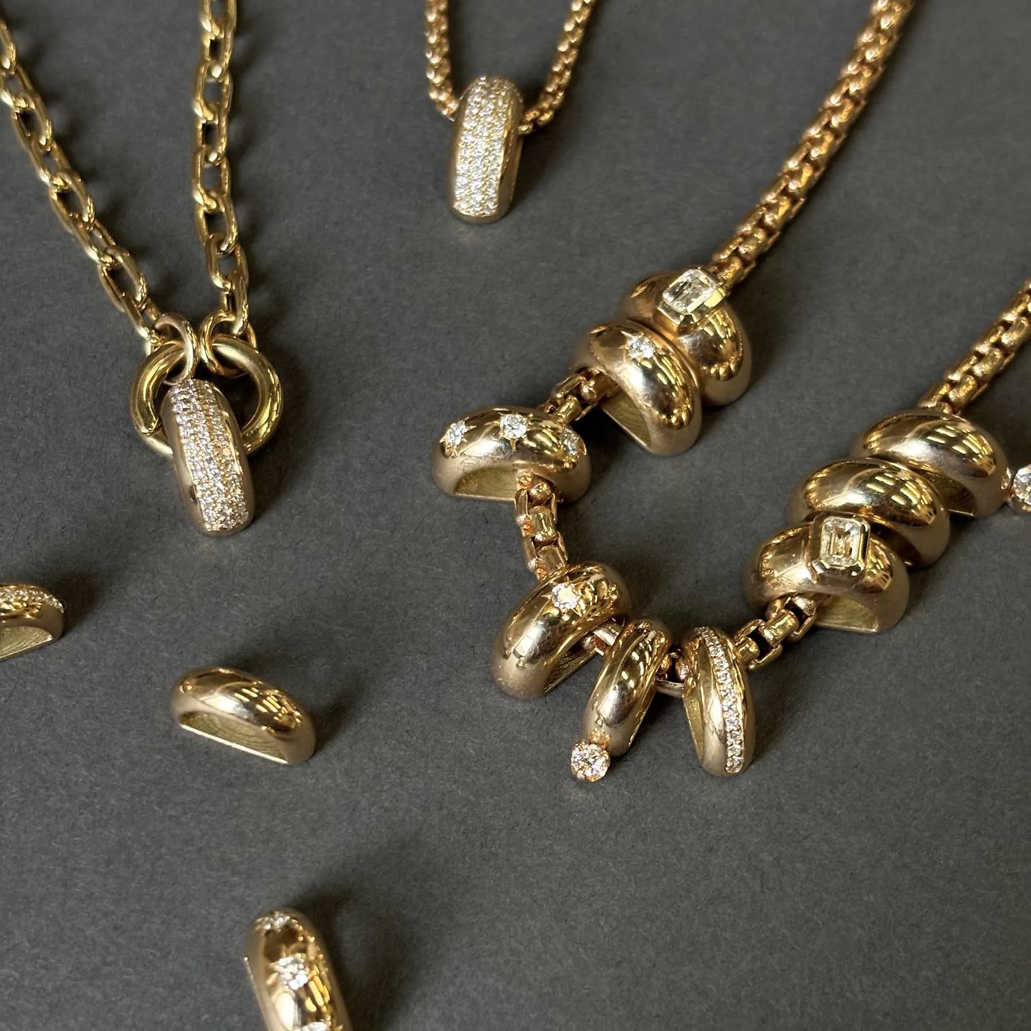 14k Prong Diamond Half Round Slide Bead Charm sold by Zoe Chicco product image thumbnail 4