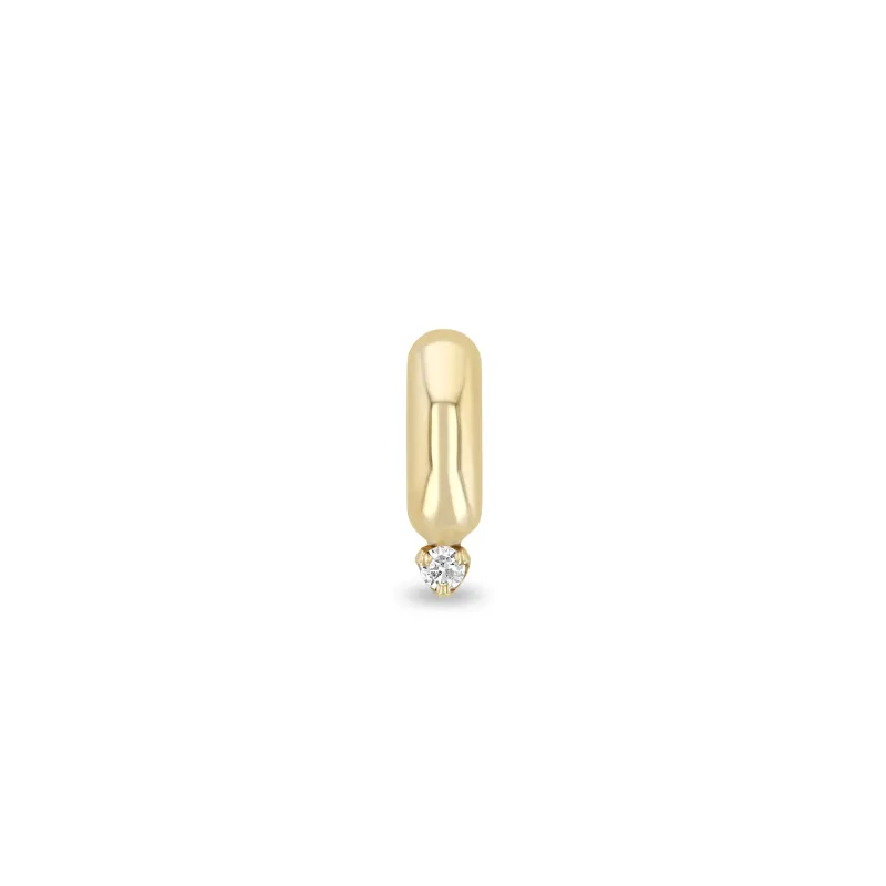 14k Prong Diamond Half Round Slide Bead Charm made by Zoe Chicco