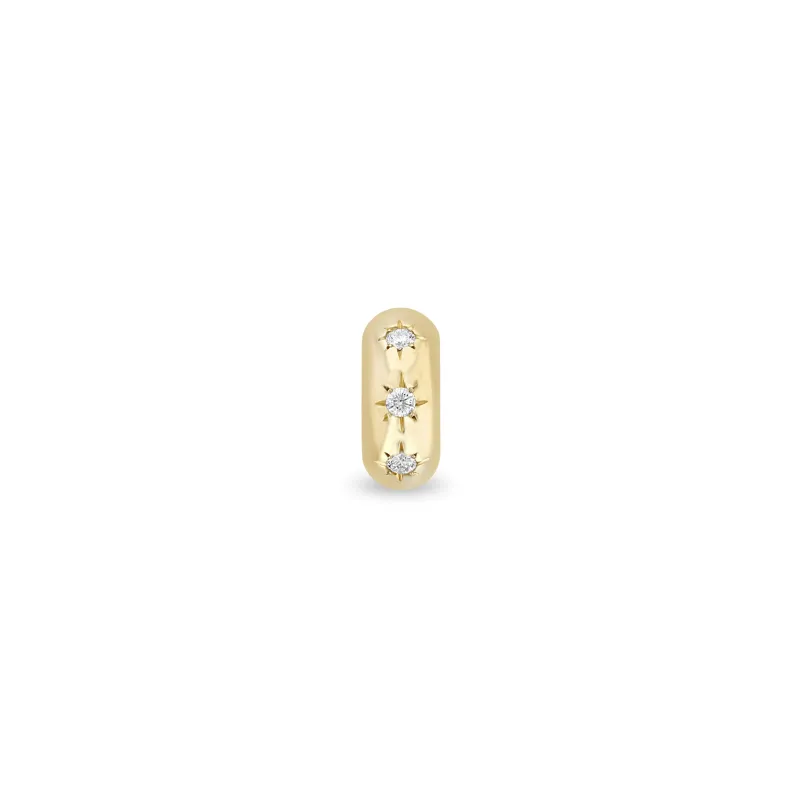 14k 3 Bead Set Diamond Wide Half Round Slide Bead Charm sold by Zoe Chicco