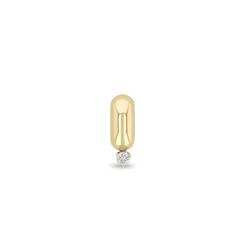 14k Prong Diamond Wide Half Round Slide Bead Charm made by Zoe Chicco