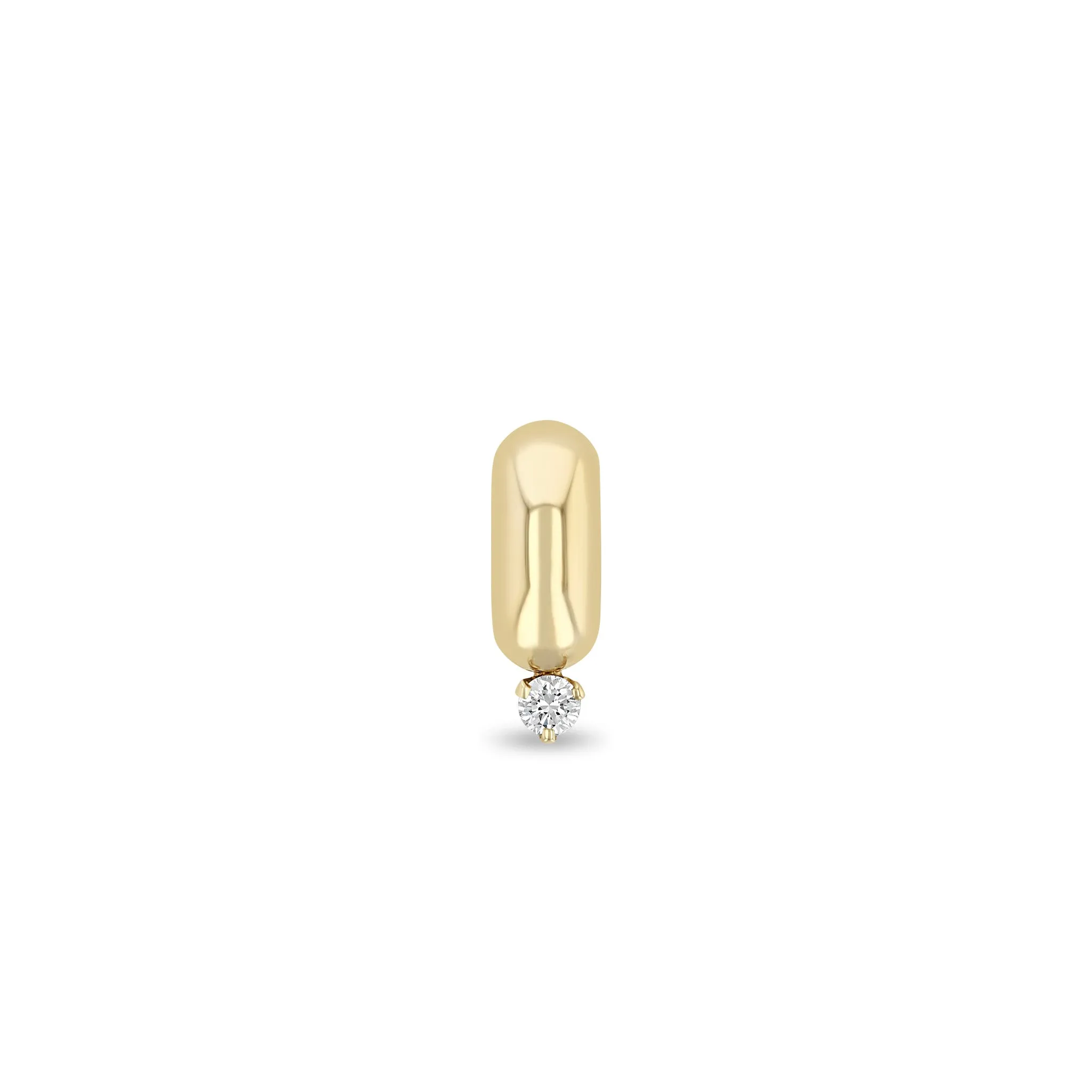14k Prong Diamond Wide Half Round Slide Bead Charm sold by Zoe Chicco
