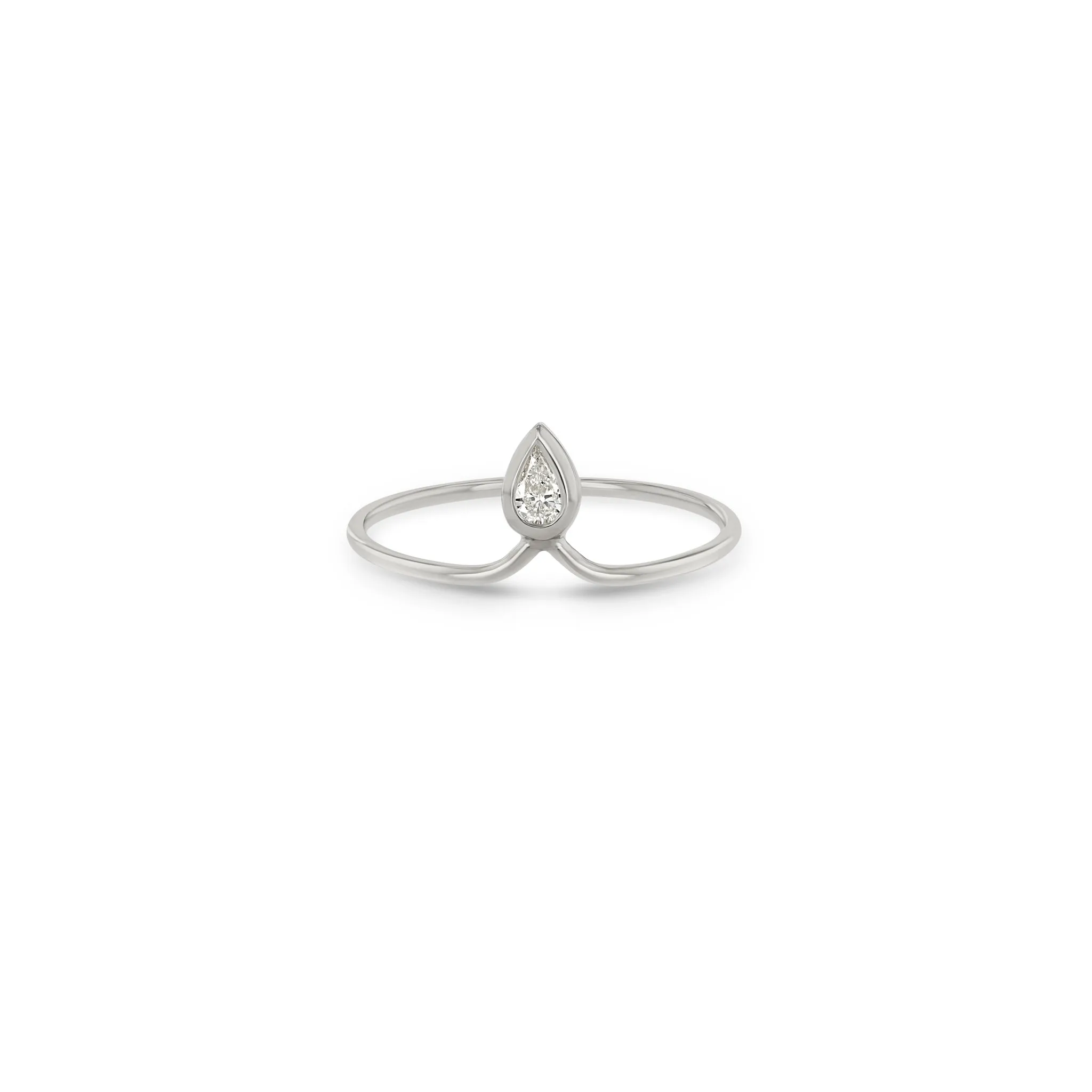 14k Vertical Pear Diamond Bezel Crown Ring sold by Zoe Chicco product image thumbnail 4