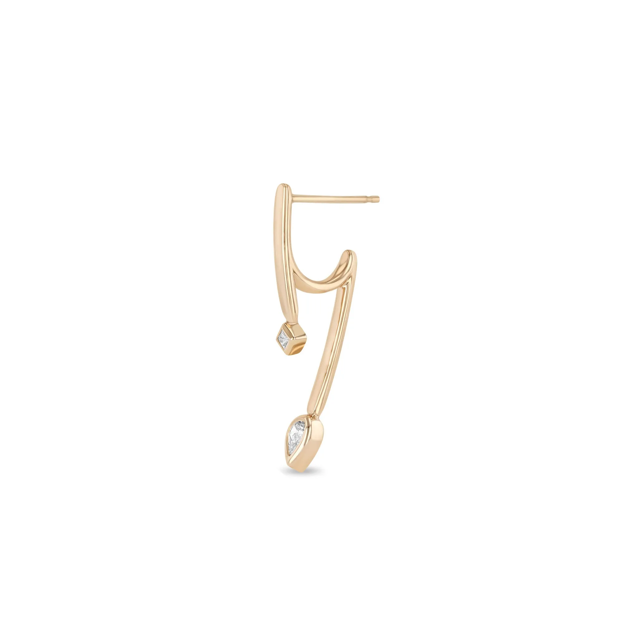 14k Princess & Pear Diamond Talon Earrings sold by Zoe Chicco product image thumbnail 5