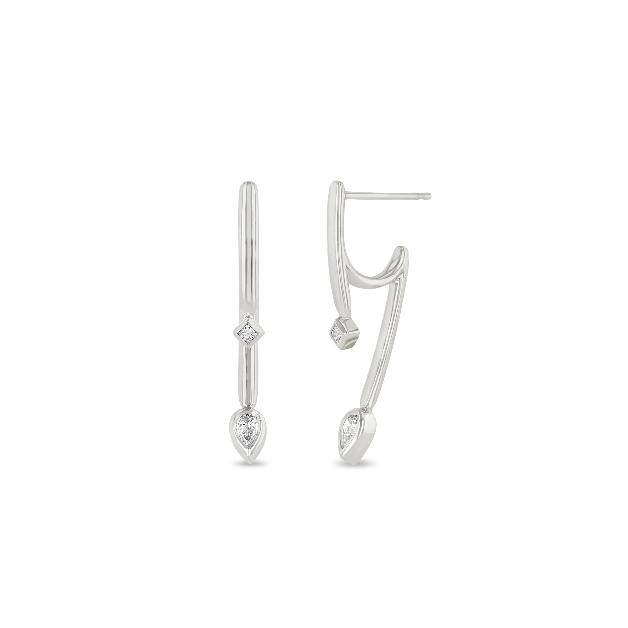 14k Princess & Pear Diamond Talon Earrings sold by Zoe Chicco product image thumbnail 4