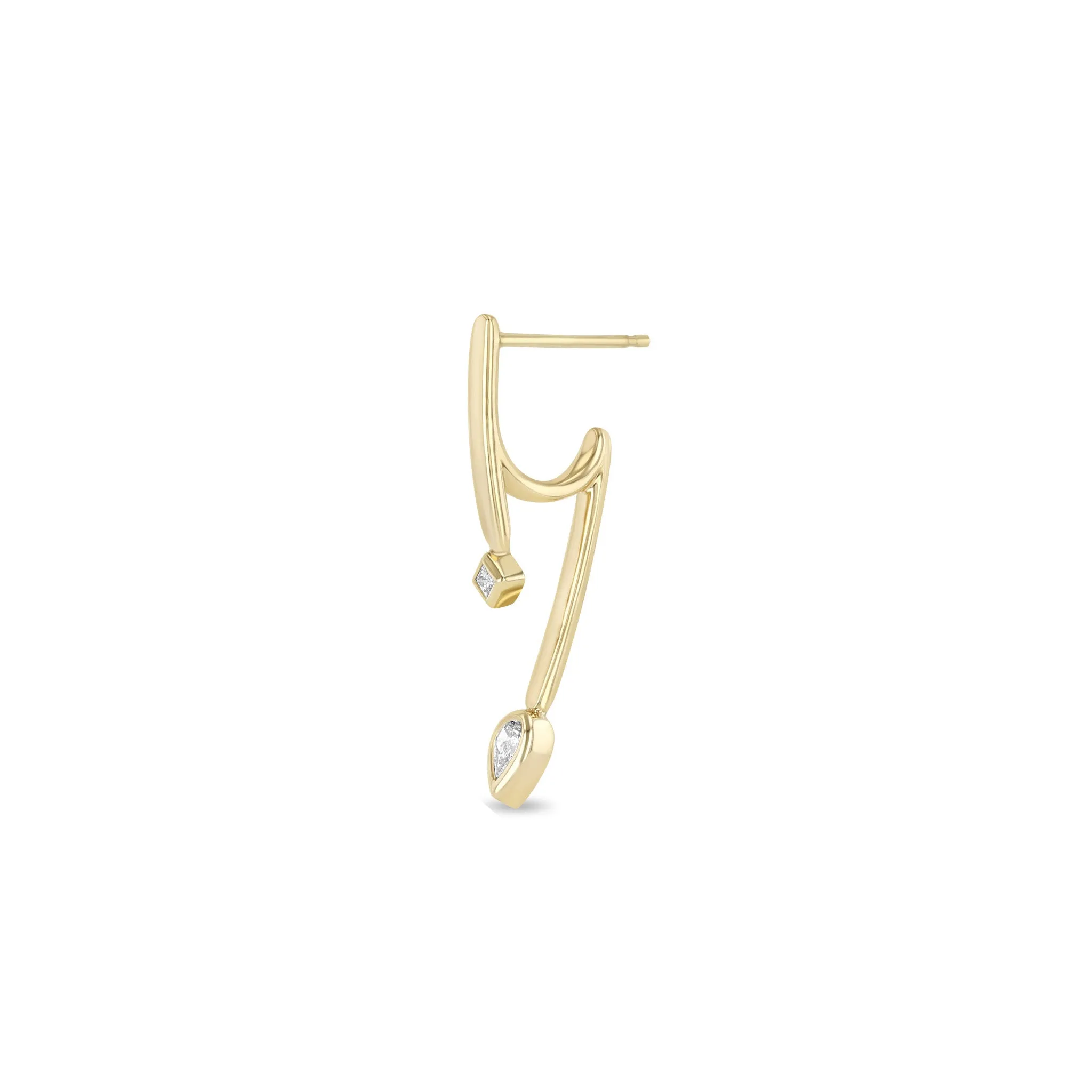 14k Princess & Pear Diamond Talon Earrings sold by Zoe Chicco product image thumbnail 3