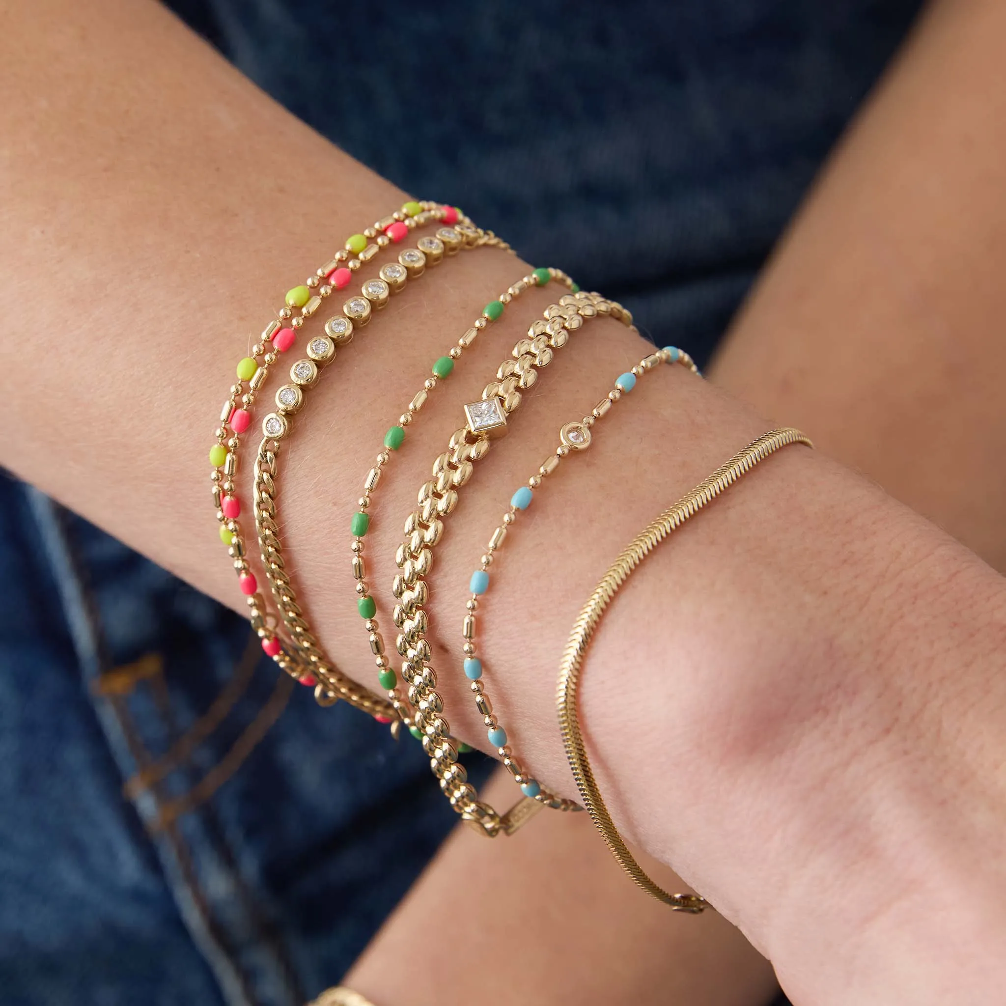 14k Princess Diamond Small Panther Chain Bracelet sold by Zoe Chicco product image thumbnail 2