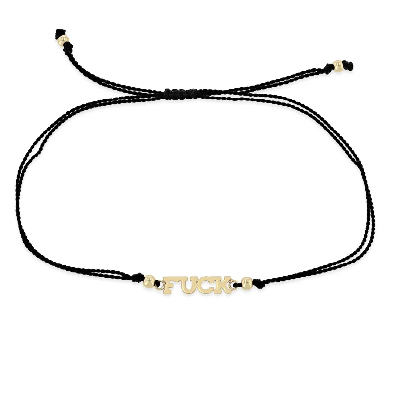 14k Itty Bitty FUCK Cord Bracelet sold by Zoe Chicco