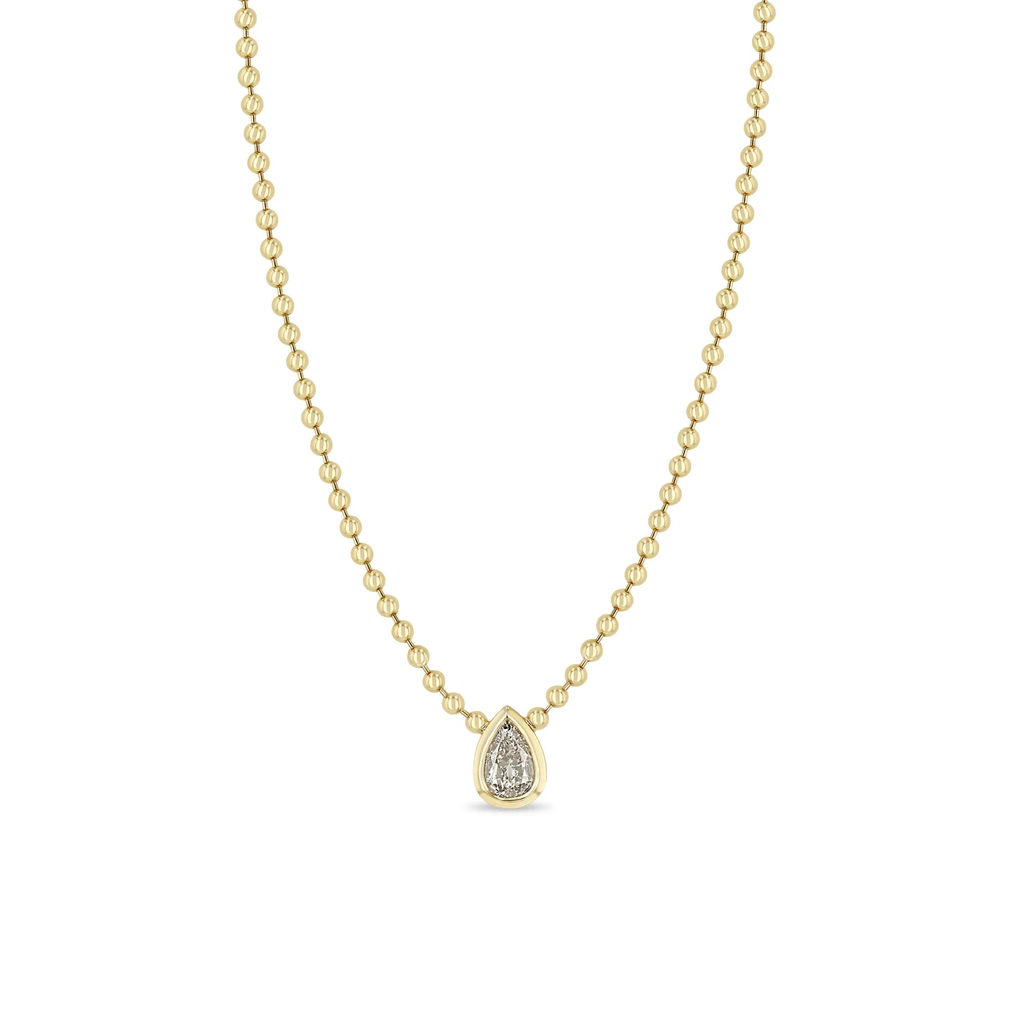 1.03 ctw Mine Cut Pear Shaped Diamond Bead Chain Necklace sold by Zoe Chicco