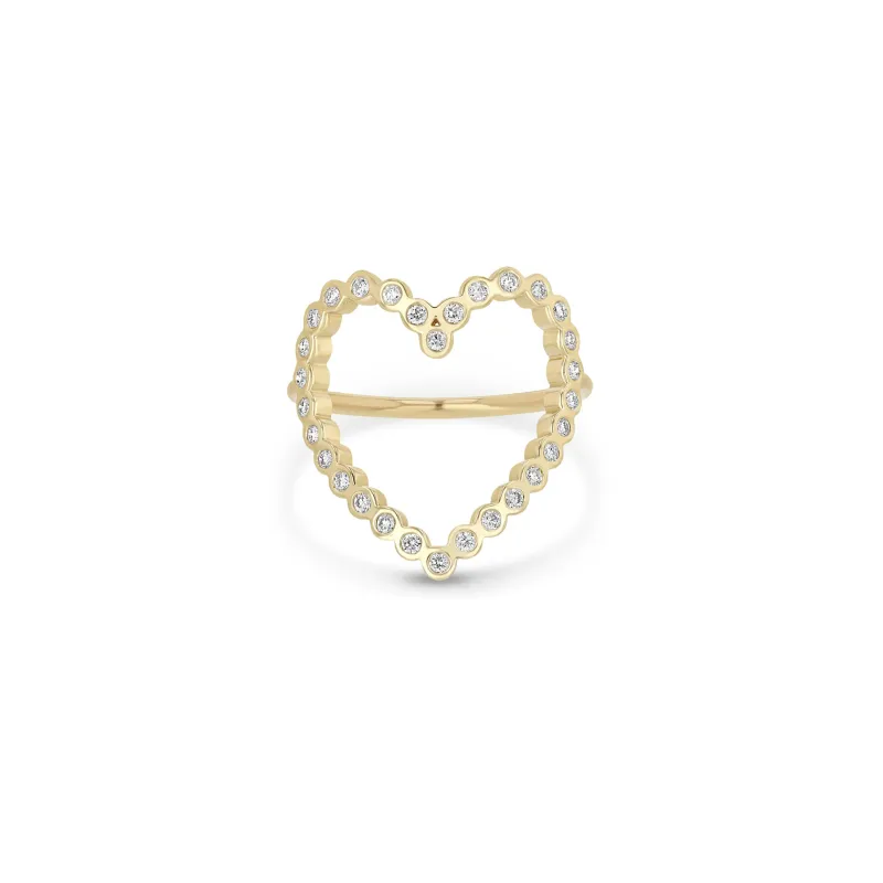 14k Diamond Bezel Heart Ring sold by Zoe Chicco