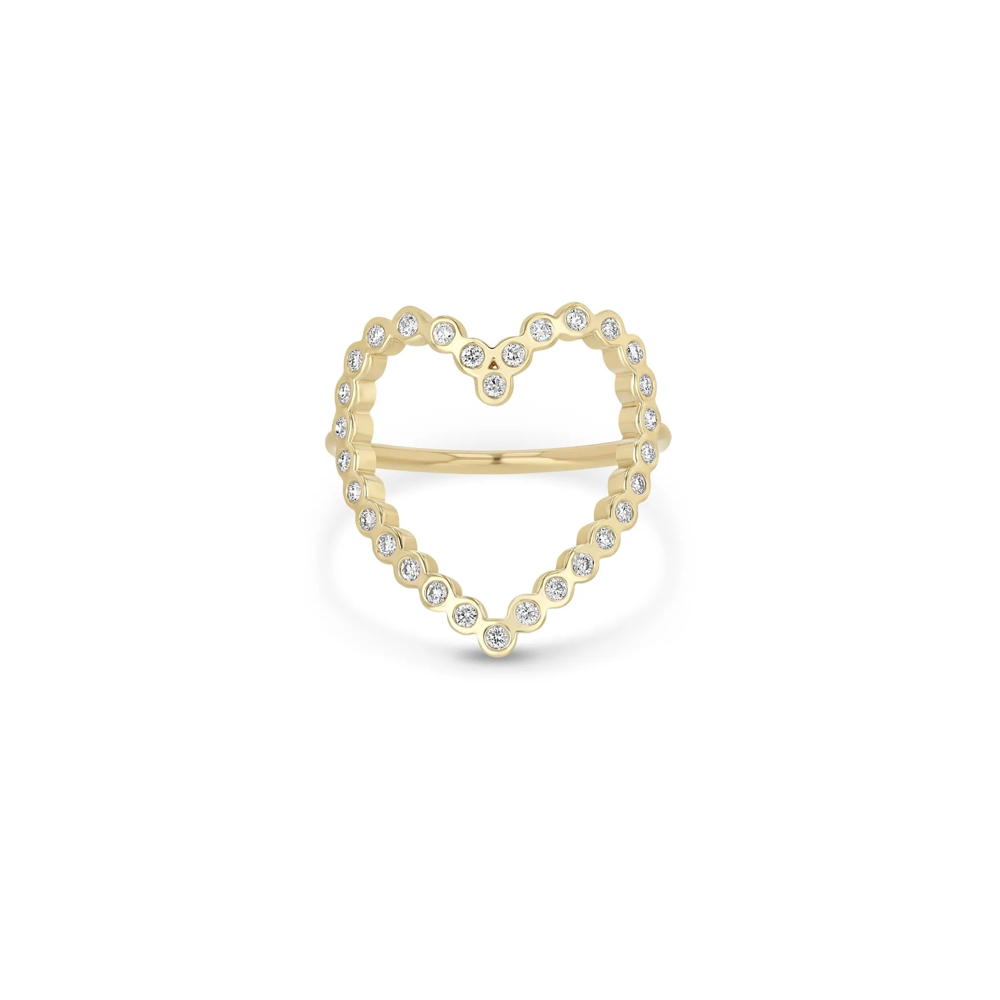 14k Diamond Bezel Heart Ring sold by Zoe Chicco
