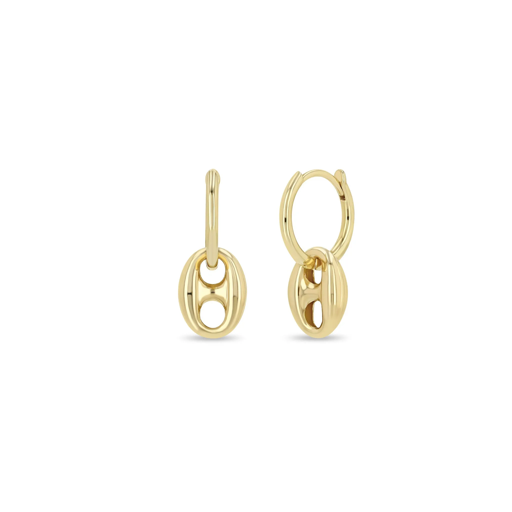 14k Dangling Large Mariner Link Medium Hinge Huggie Hoops sold by Zoe Chicco