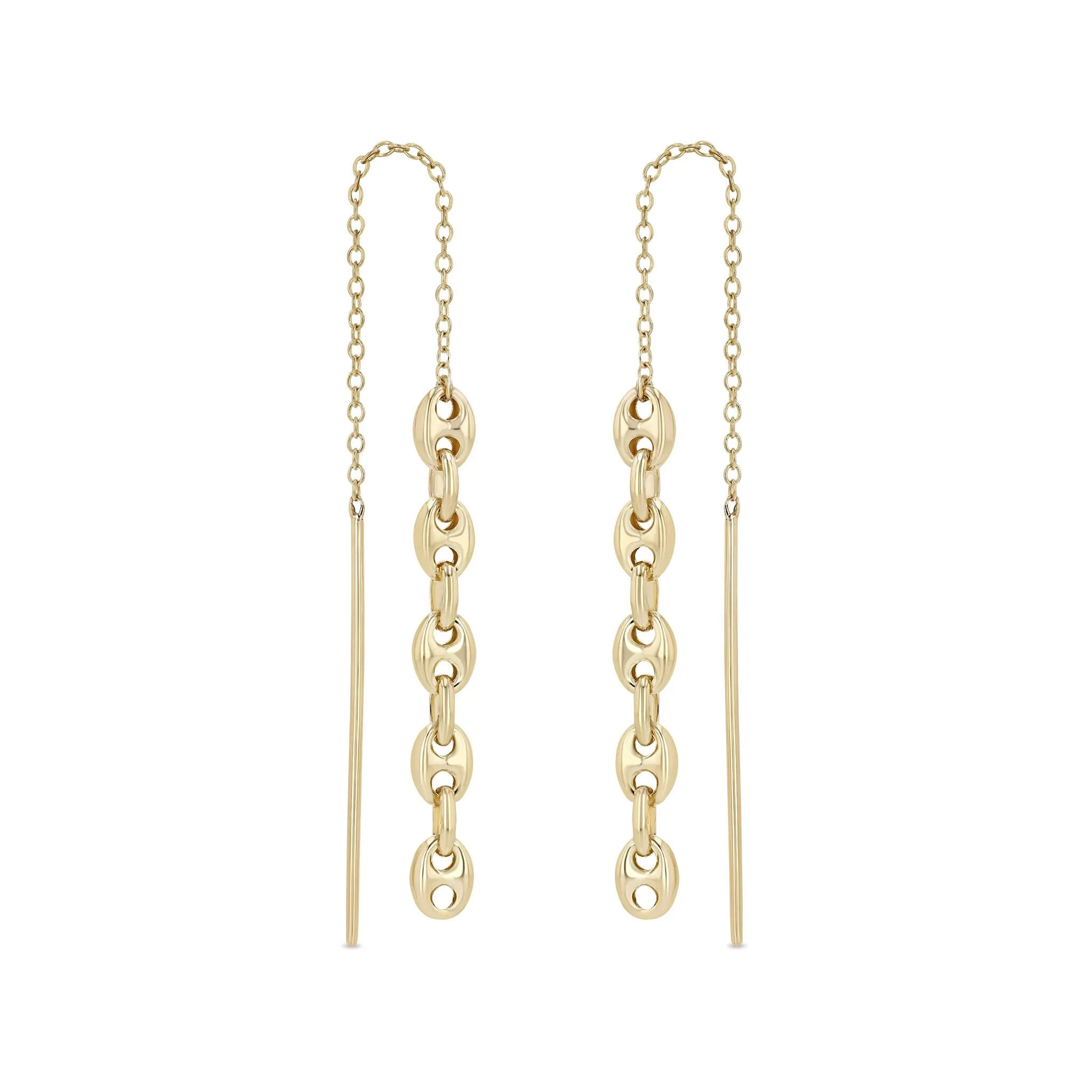 14k Gold Small Mariner Chain Drop Threaders sold by Zoe Chicco