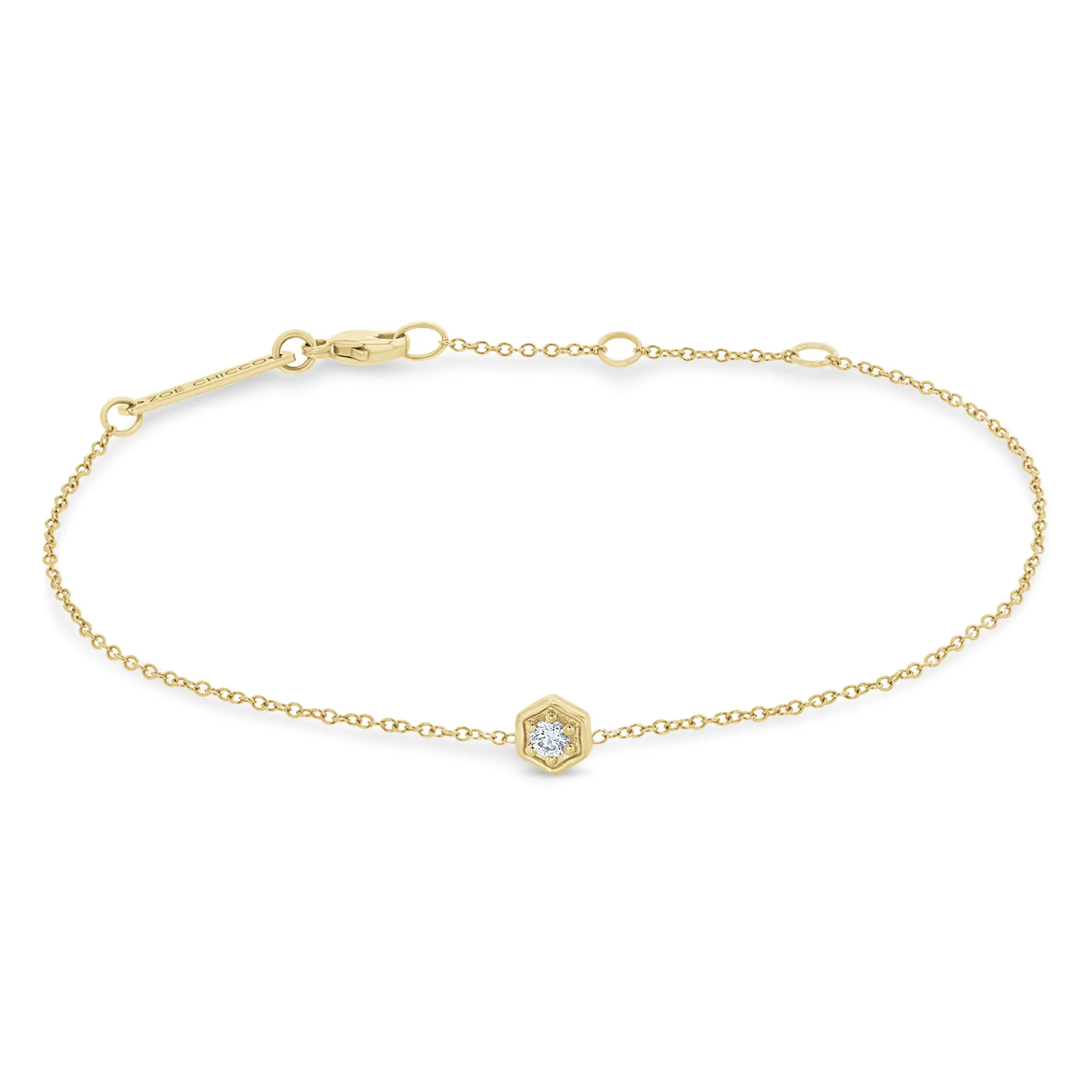 14k Gold Diamond Hexagon Bracelet sold by Zoe Chicco