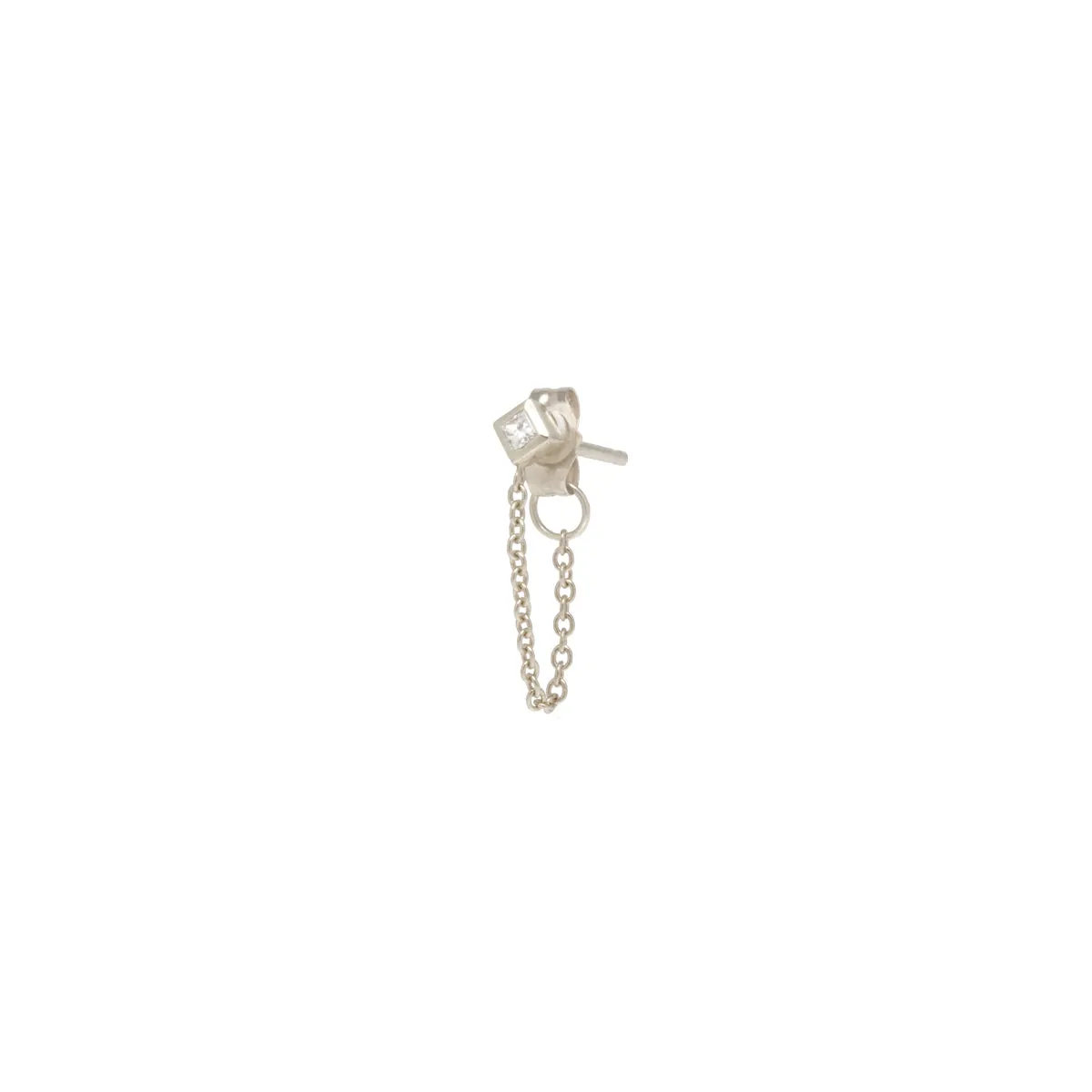 14k Princess Diamond Chain Huggie Earring - SALE sold by Zoe Chicco