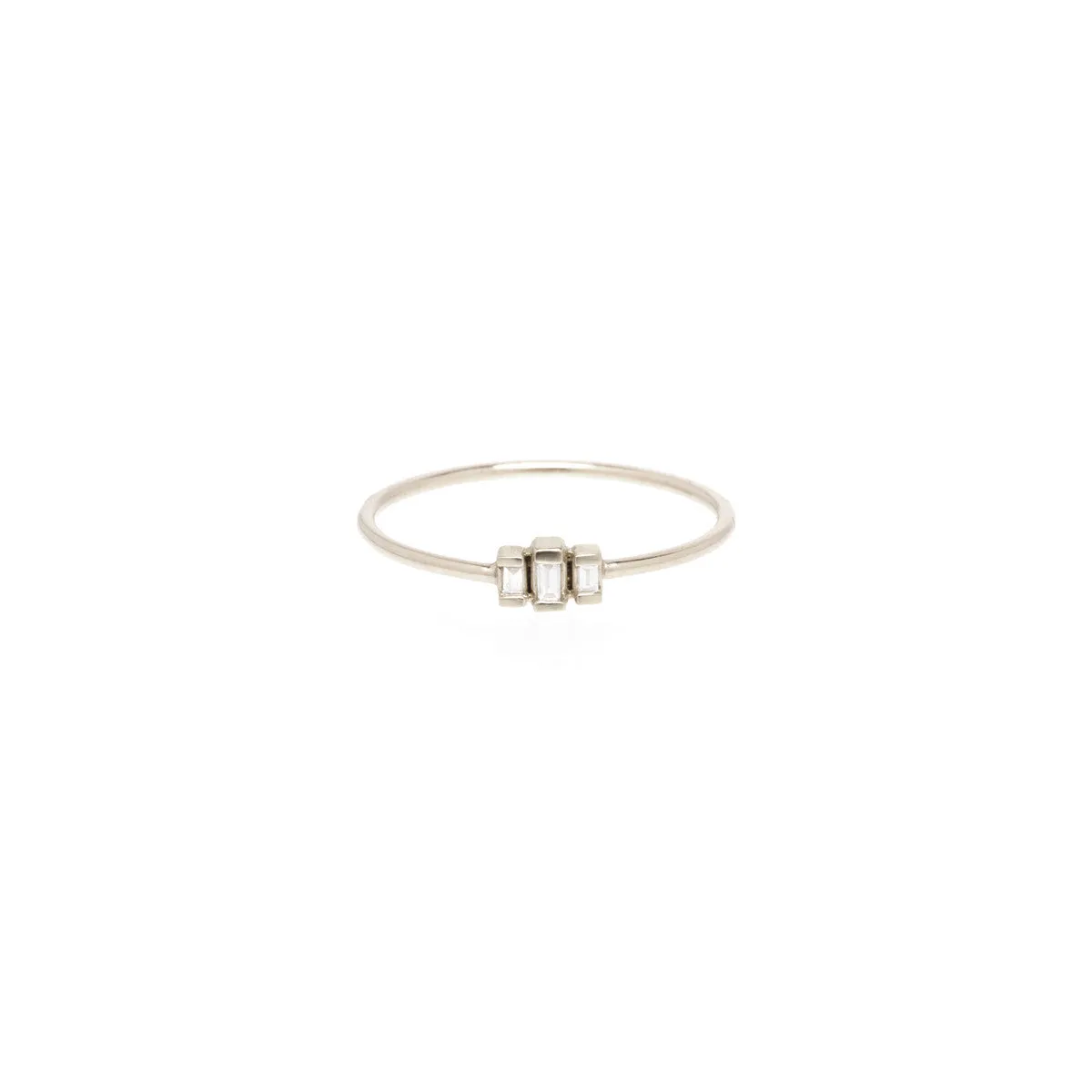 14k 3 Stepped Baguette Diamond Ring sold by Zoe Chicco product image thumbnail 3