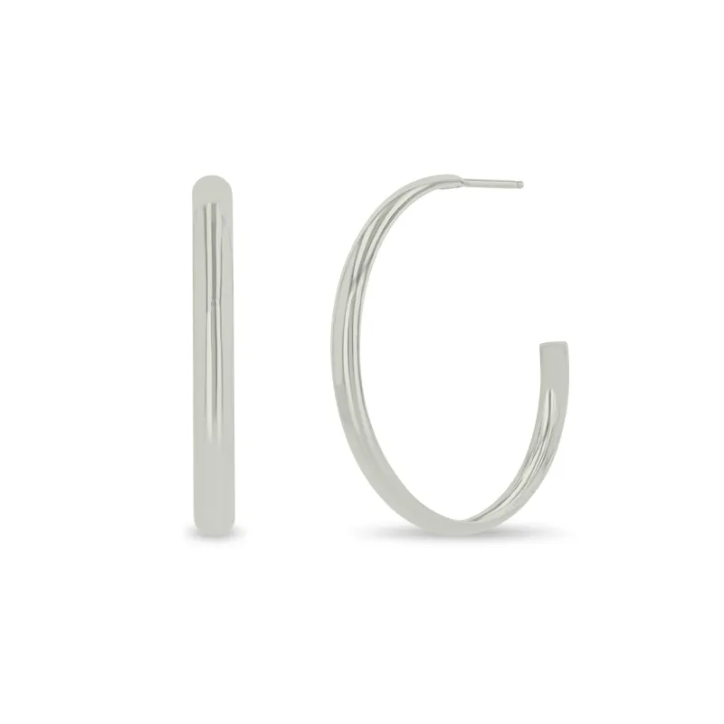 Sterling Silver Large Chubby Hoops - SALE sold by Zoe Chicco