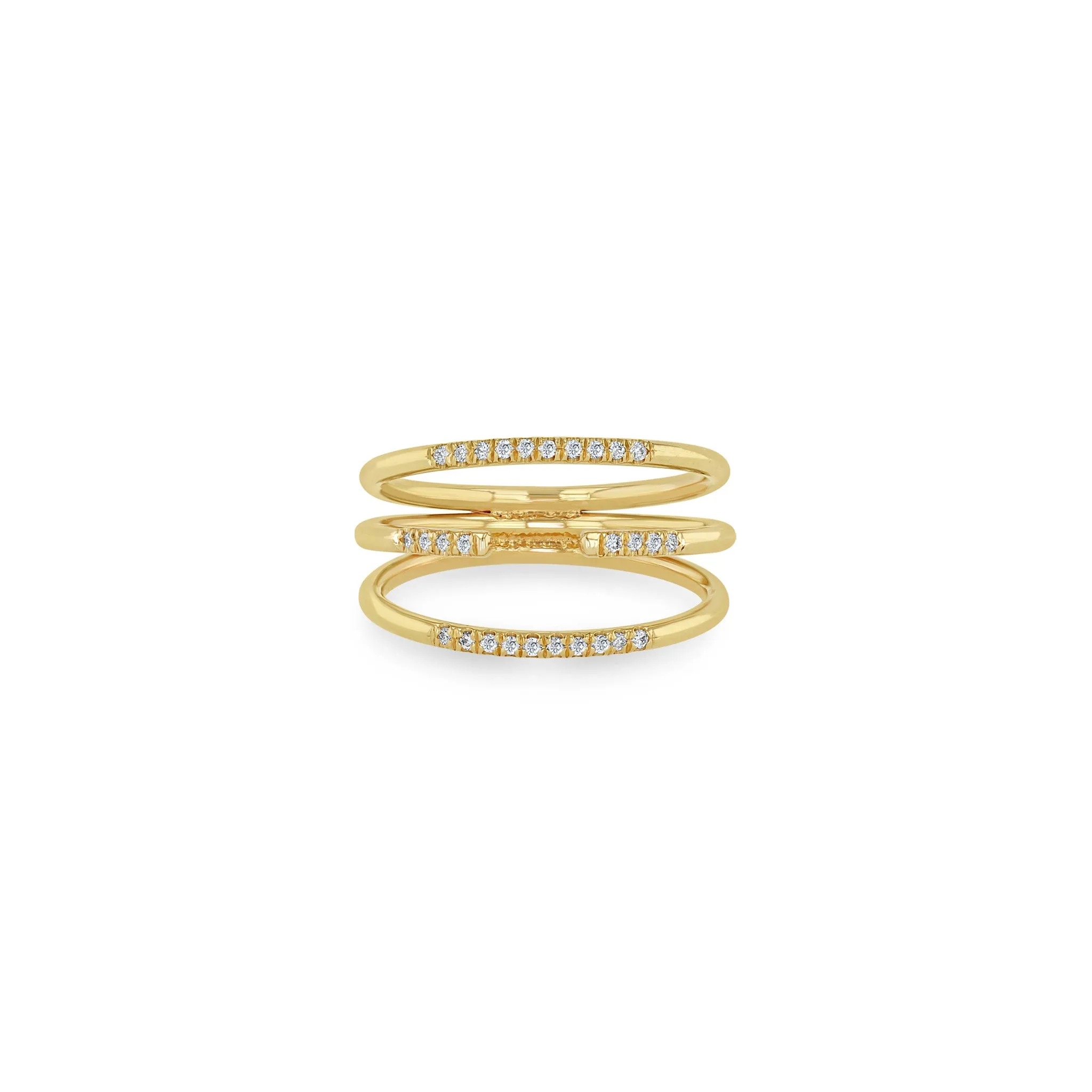 14k Triple Pavé Diamond Band Ring - SALE sold by Zoe Chicco