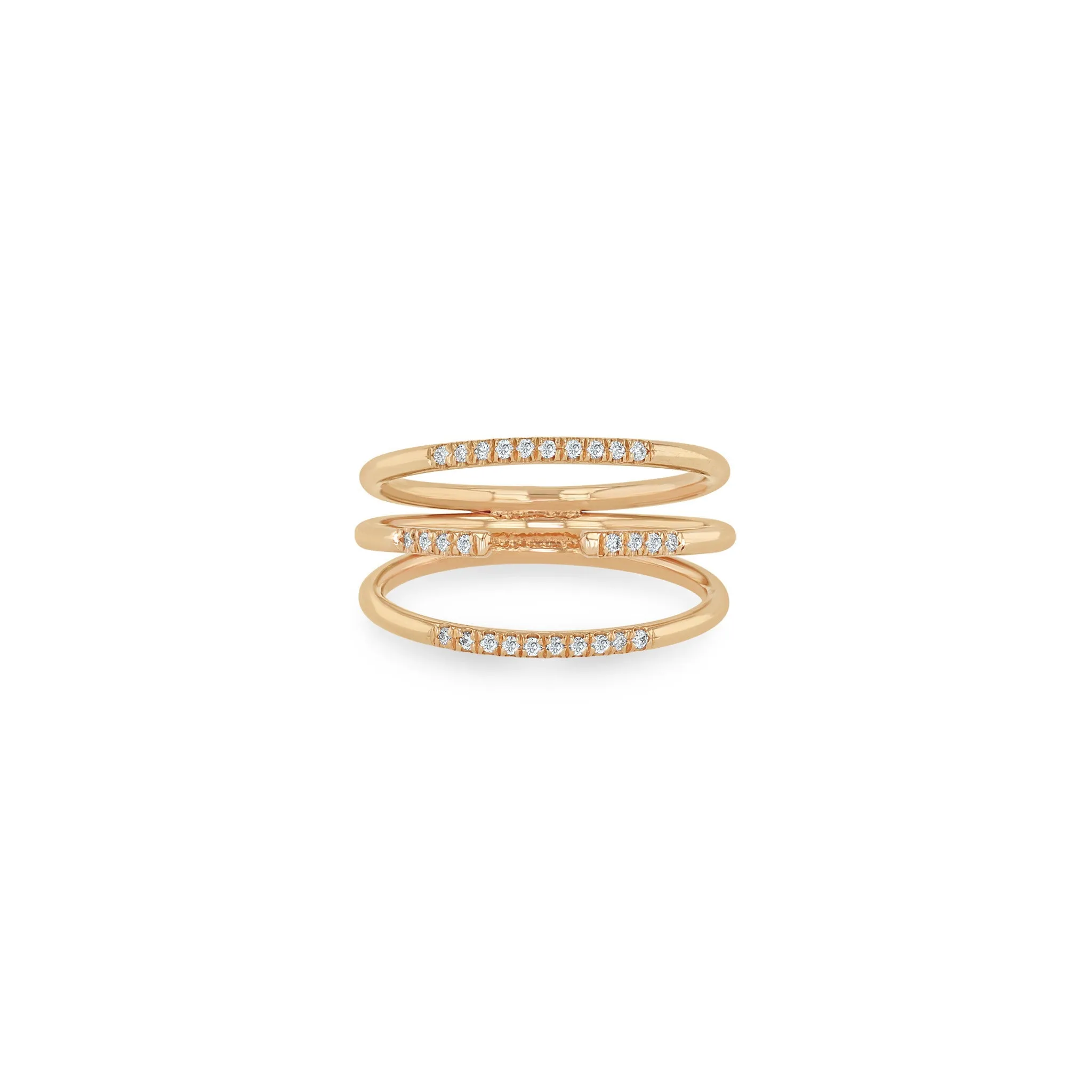 14k Triple Pavé Diamond Band Ring - SALE sold by Zoe Chicco product image thumbnail 3