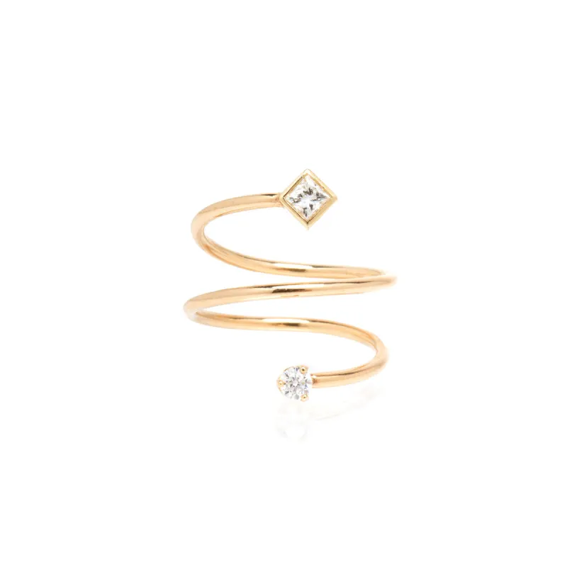 14k Princess & Prong Diamond Double Wrap Ring - SALE sold by Zoe Chicco
