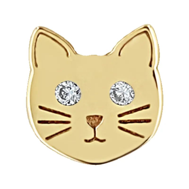 Itty Bitty Cat with Diamond Eyes made by Zoe Chicco