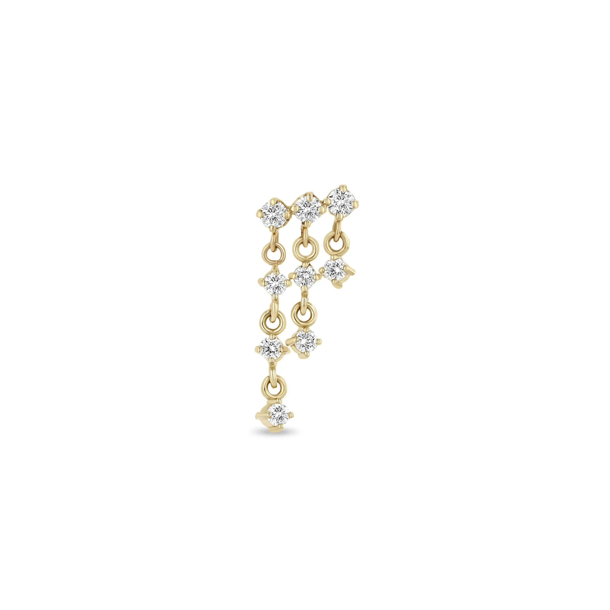 14k Linked Prong Diamond Waterfall Earrings sold by Zoe Chicco product image thumbnail 4