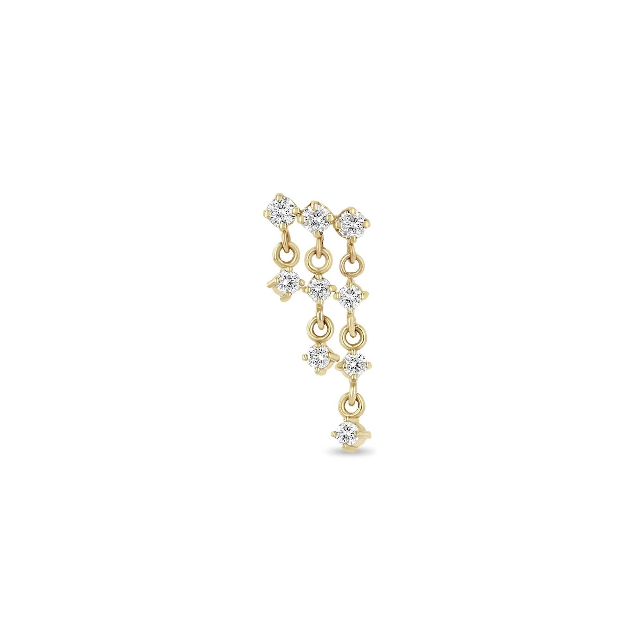14k Linked Prong Diamond Waterfall Earrings sold by Zoe Chicco product image thumbnail 3