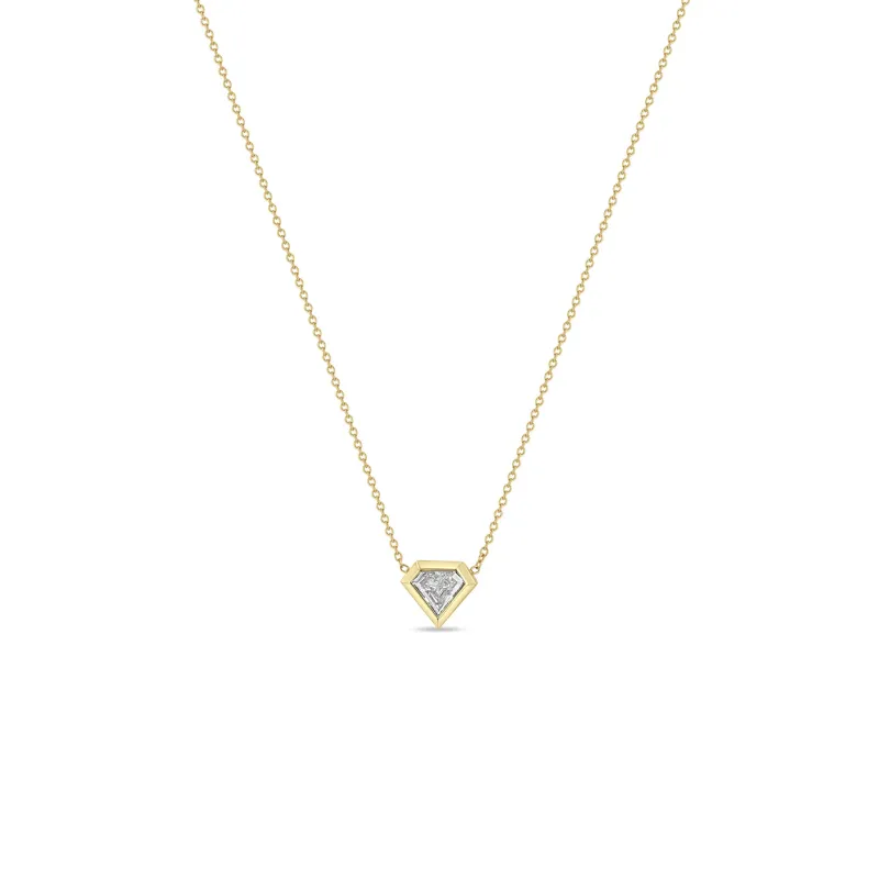 .56 ctw Shield Diamond Bezel Necklace sold by Zoe Chicco