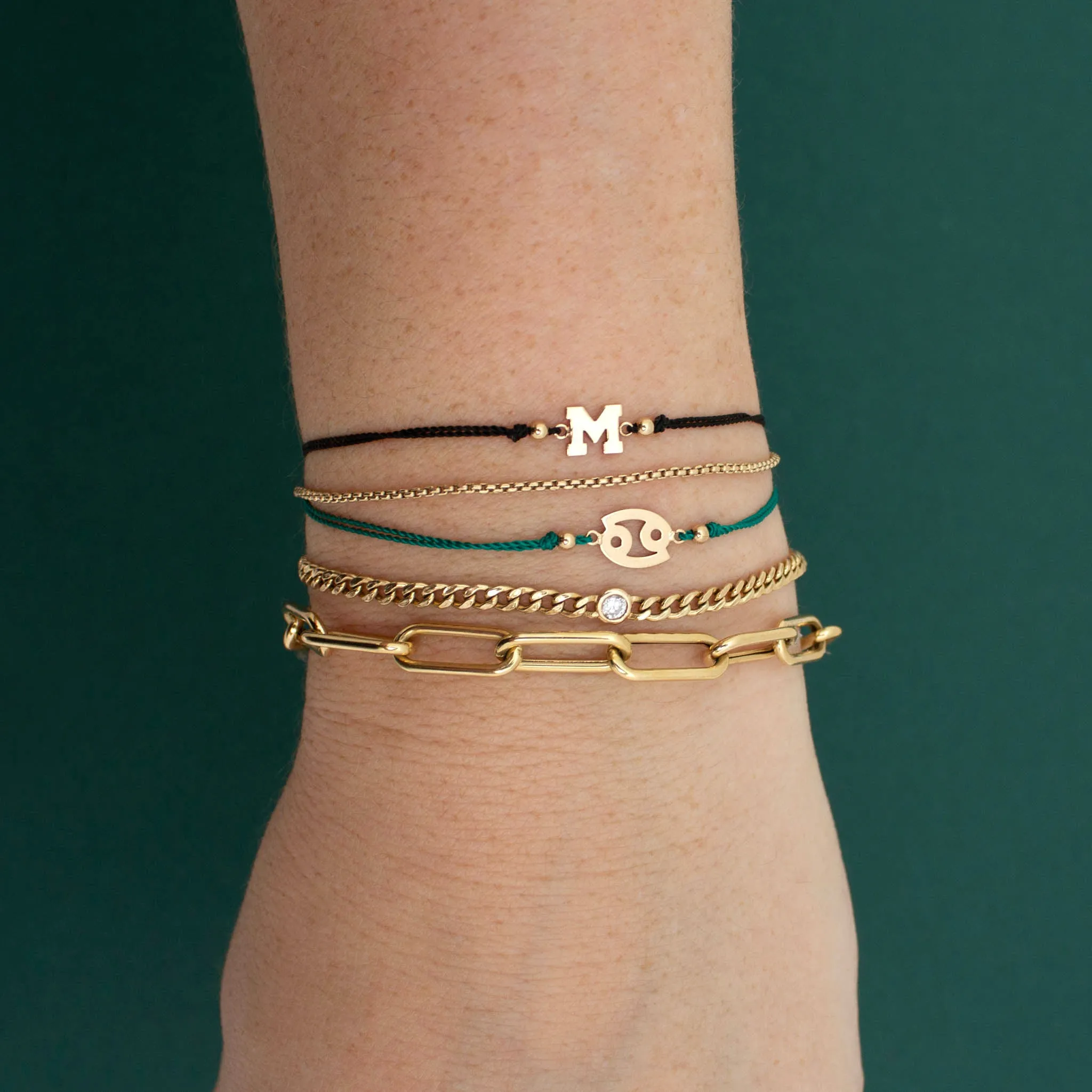 14k Midi Bitty Zodiac Cord Bracelet sold by Zoe Chicco product image thumbnail 2