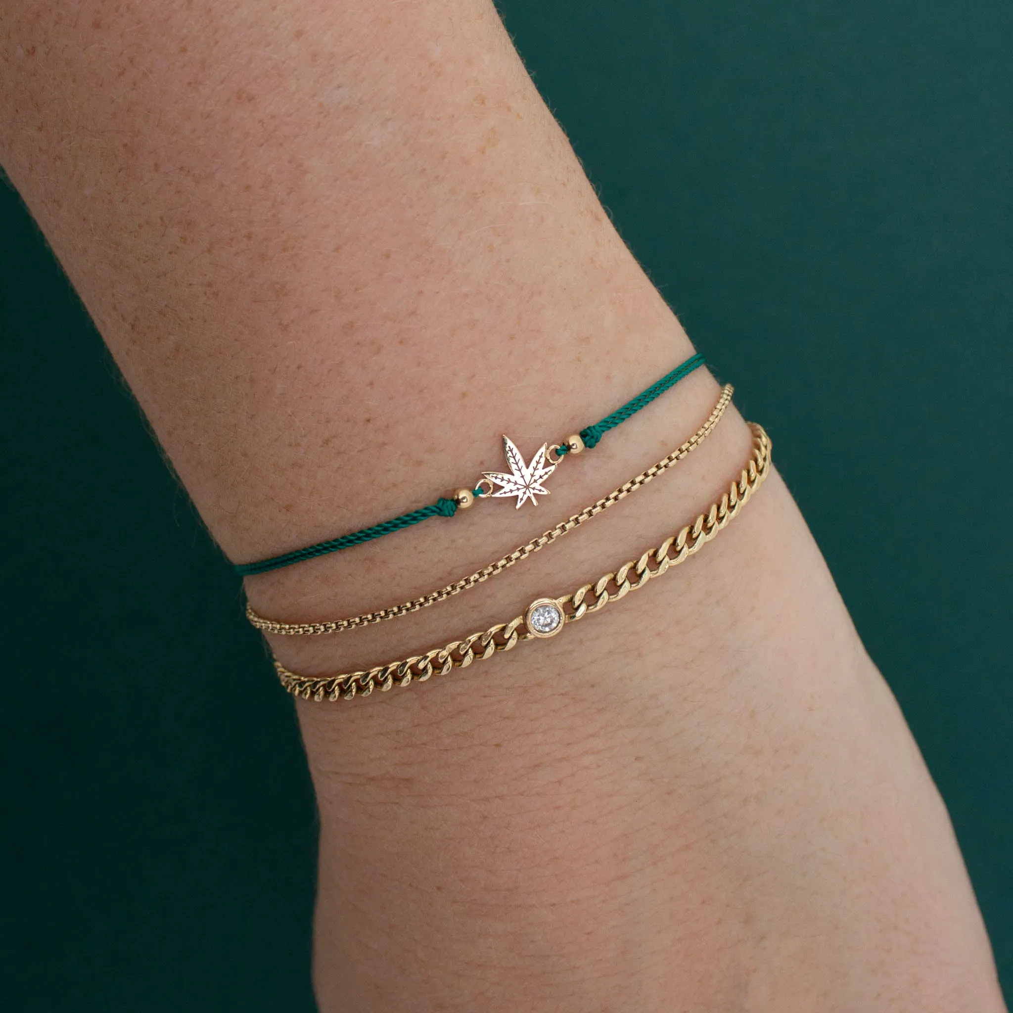 14k Midi Bitty Mary Jane Cord Bracelet sold by Zoe Chicco product image thumbnail 2