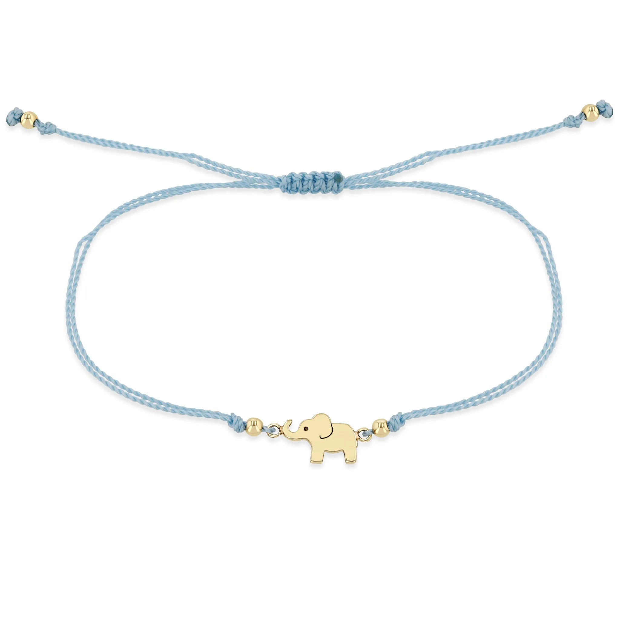 14k Midi Bitty Elephant Cord Bracelet sold by Zoe Chicco