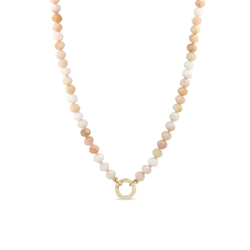 14k Faceted Pink Opal Rondelle Bead Round Enhancer Necklace sold by Zoe Chicco