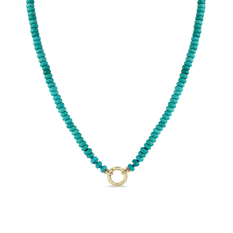 14k Turquoise Rondelle Bead Round Enhancer Necklace sold by Zoe Chicco
