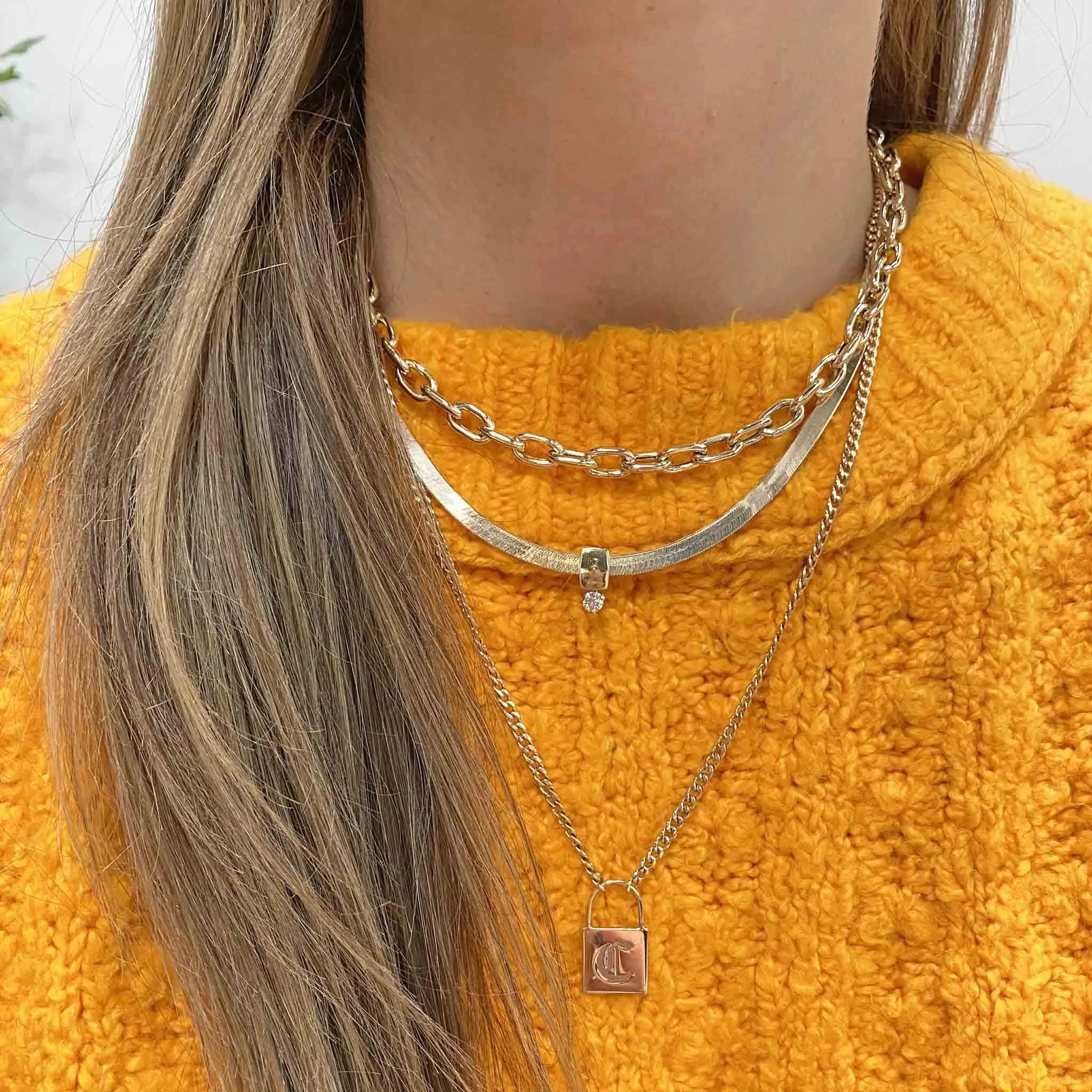 14k Gold XXL Square Oval Link Chain Necklace - SALE sold by Zoe Chicco product image thumbnail 3