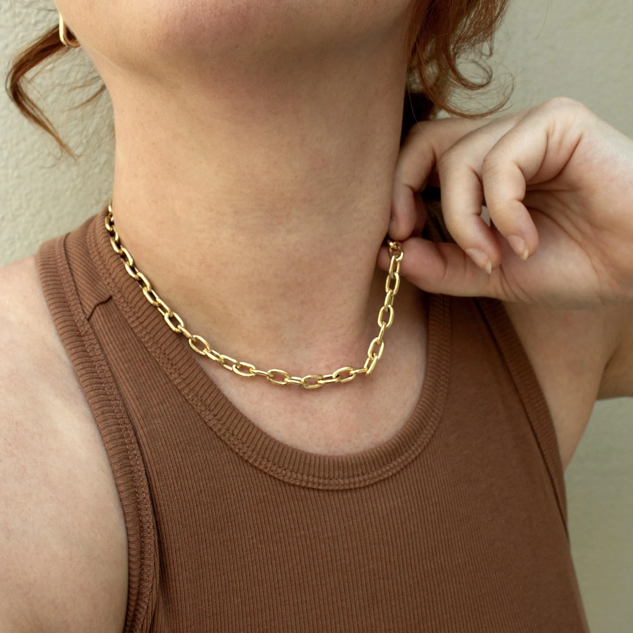 14k Gold XXL Square Oval Link Chain Necklace - SALE sold by Zoe Chicco product image thumbnail 2