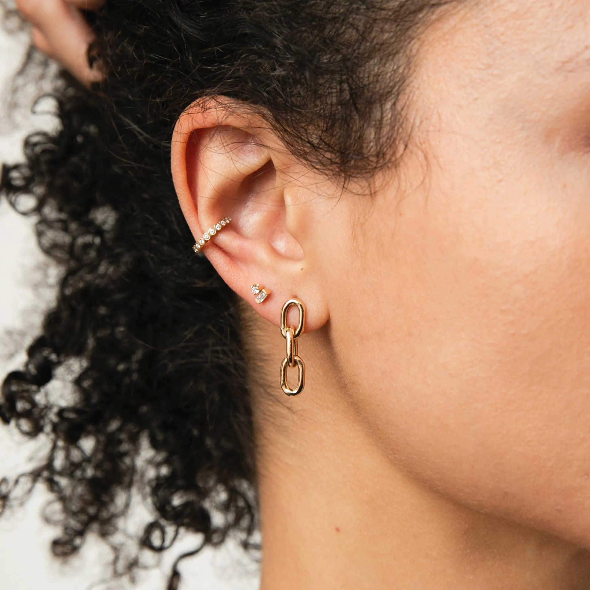 14k XXL Square Oval Link Short Drop Earrings - SALE sold by Zoe Chicco product image thumbnail 2