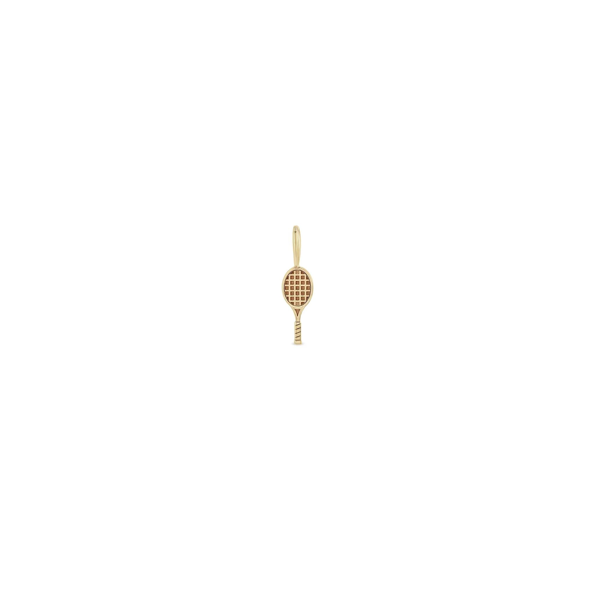 14k Single Midi Bitty Tennis Racket Charm sold by Zoe Chicco
