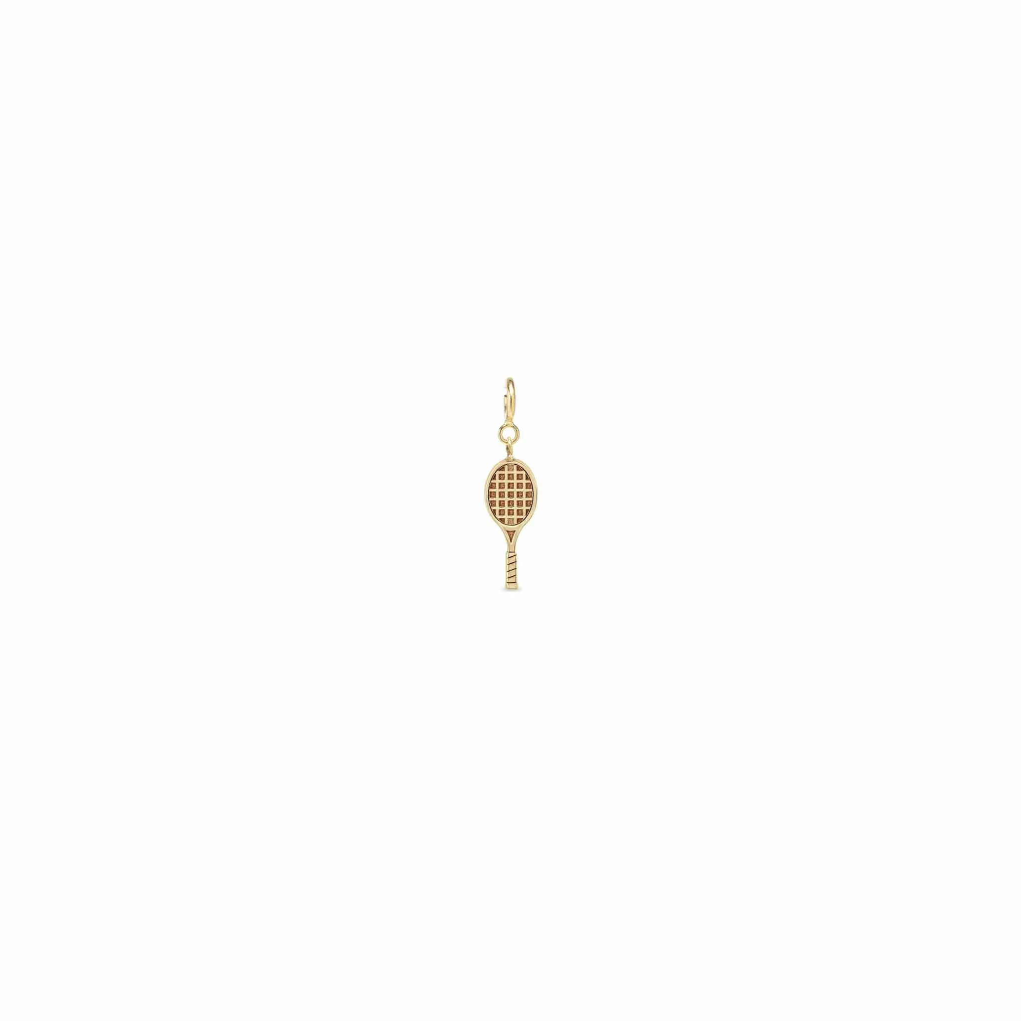 14k Single Midi Bitty Tennis Racket Charm sold by Zoe Chicco product image thumbnail 4