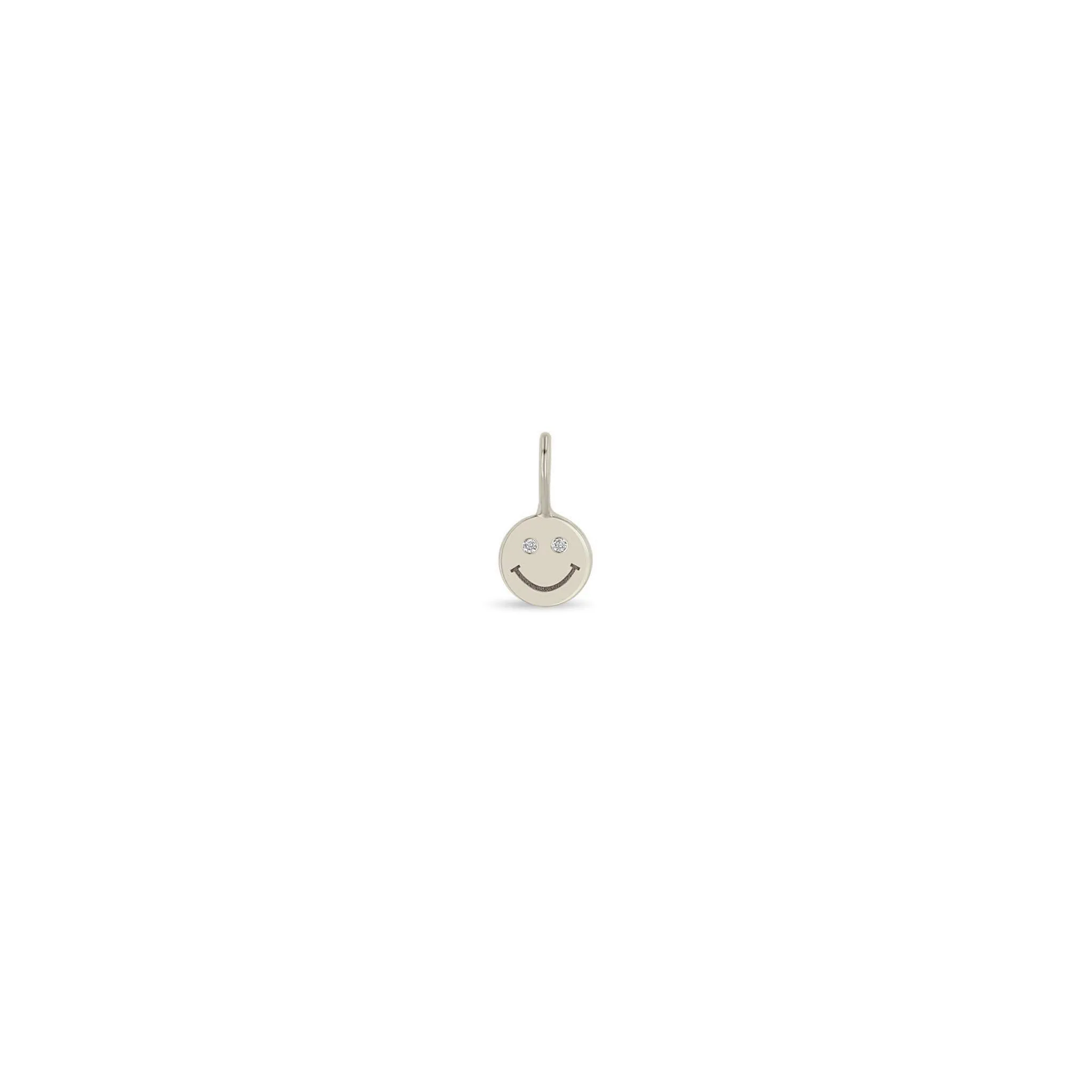 14k Single Midi Bitty Smiley Face with Diamond Eyes Charm sold by Zoe Chicco product image thumbnail 3