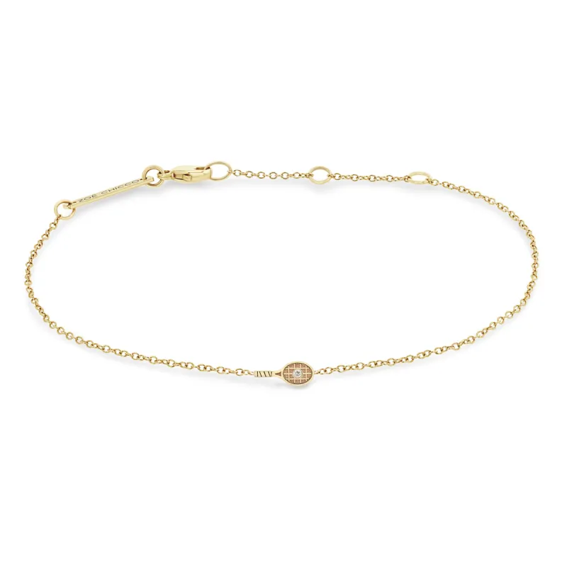 14k Itty Bitty Diamond Tennis Racket Bracelet sold by Zoe Chicco