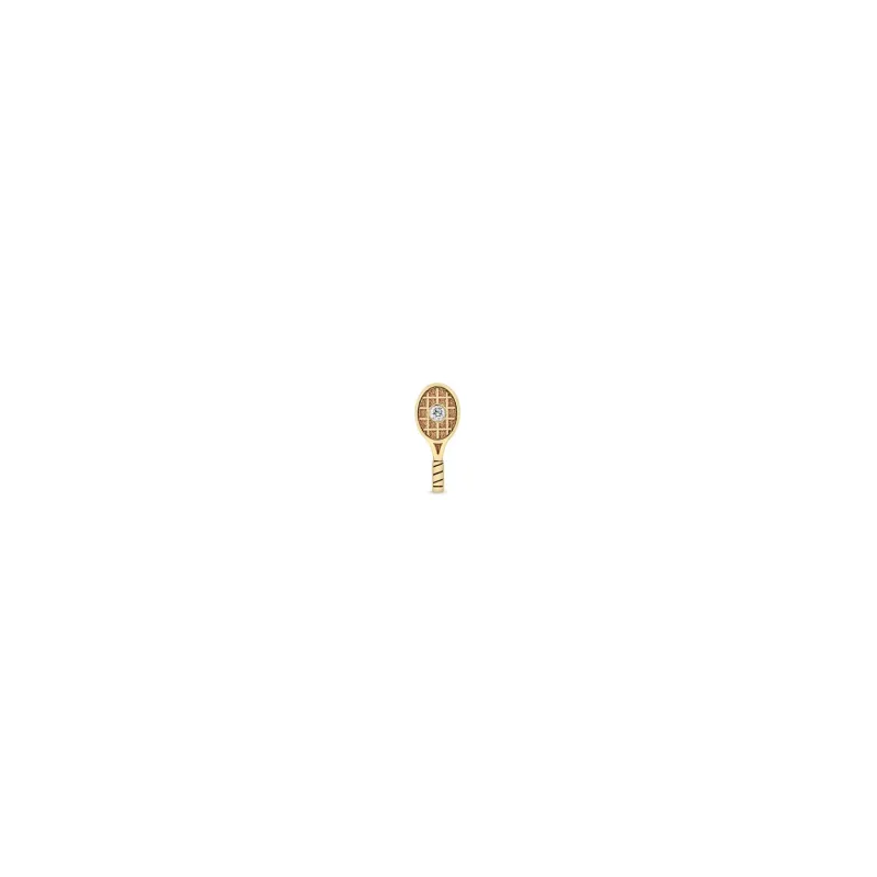 14k Itty Bitty Diamond Tennis Racket Stud sold by Zoe Chicco