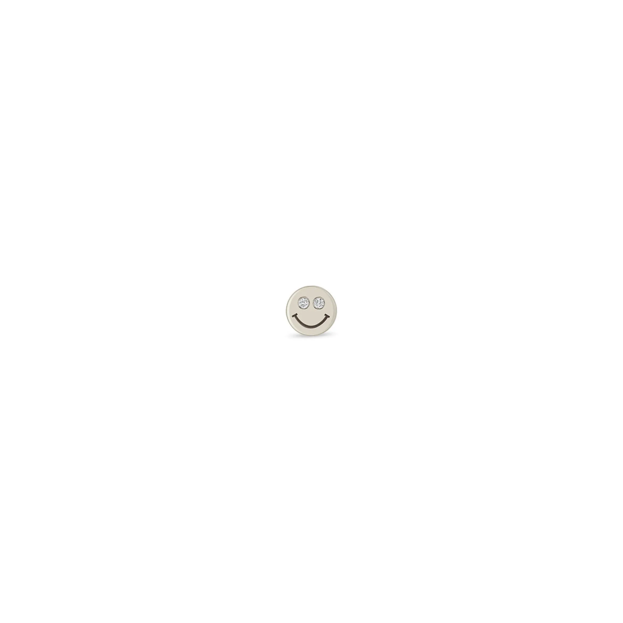 14k Itty Bitty Smiley Face with Diamond Eyes Stud sold by Zoe Chicco product image thumbnail 5