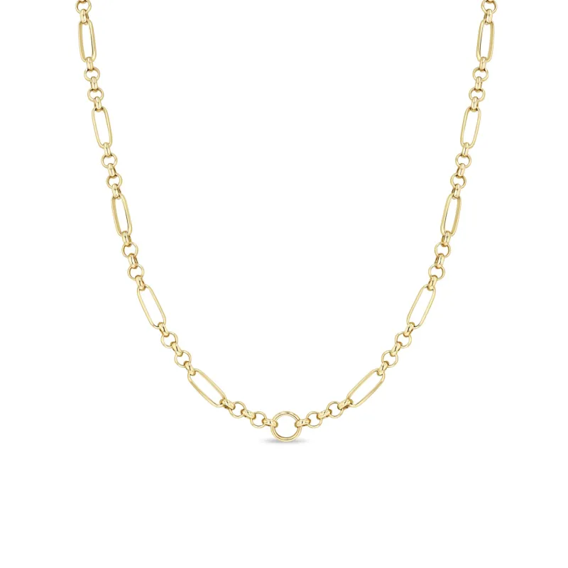 14k Gold Circle Medium Paperclip Rolo Chain Necklace sold by Zoe Chicco
