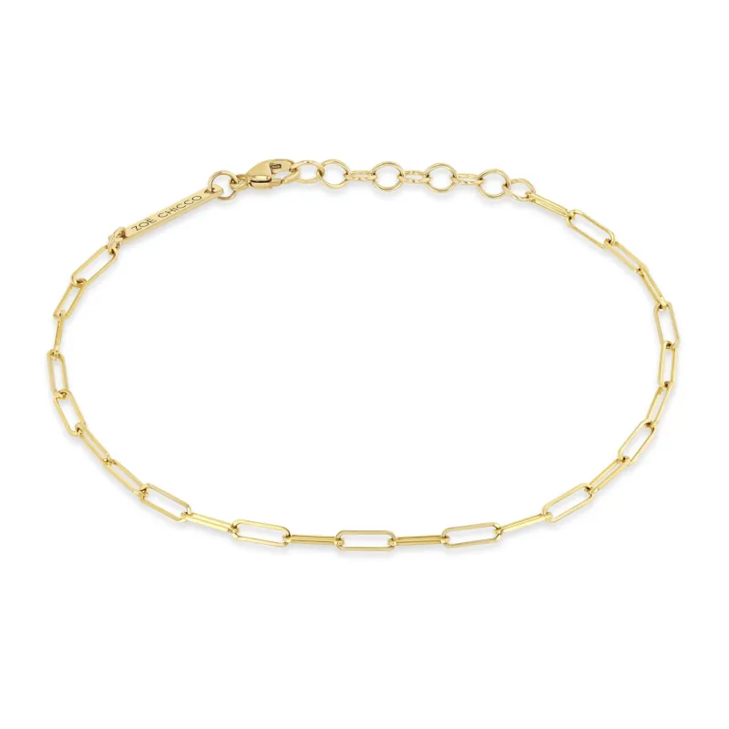 14k Gold Small Paperclip Chain Bracelet sold by Zoe Chicco