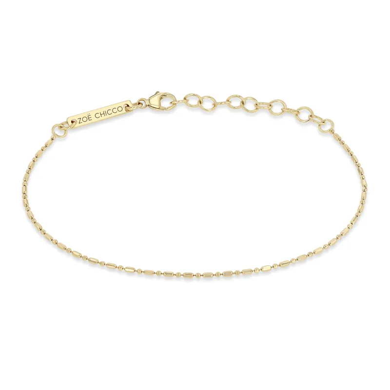 14k Gold Tube Bar Chain Bracelet sold by Zoe Chicco
